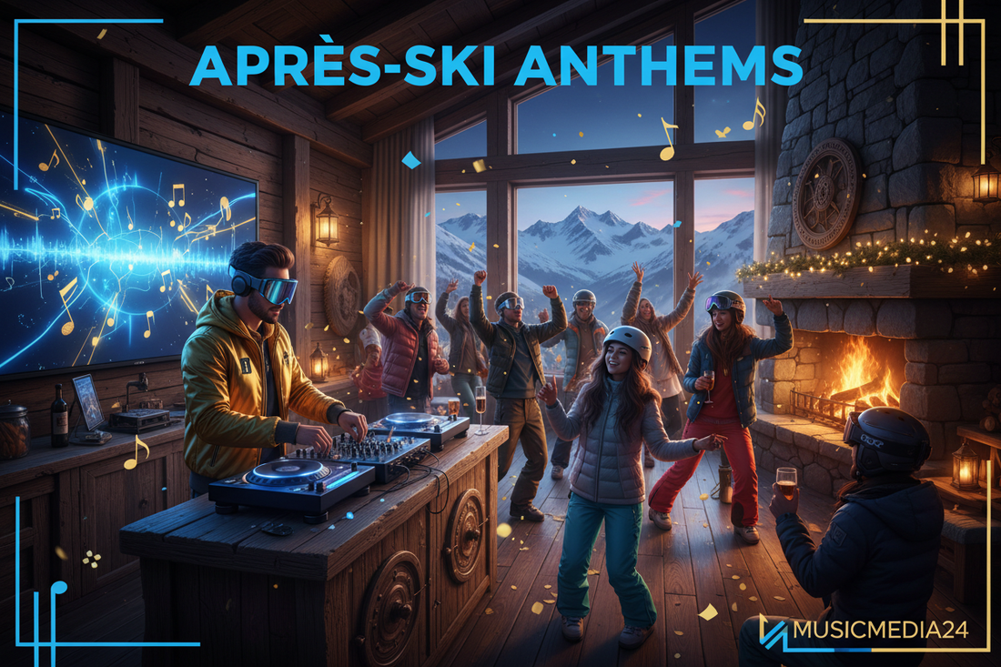 Après-Ski-Party 2026 - Winterparty mit DJ Equipment, Berghütte und festlicher Stimmung - MIDI Files und Karaoke für Alleinunterhalter