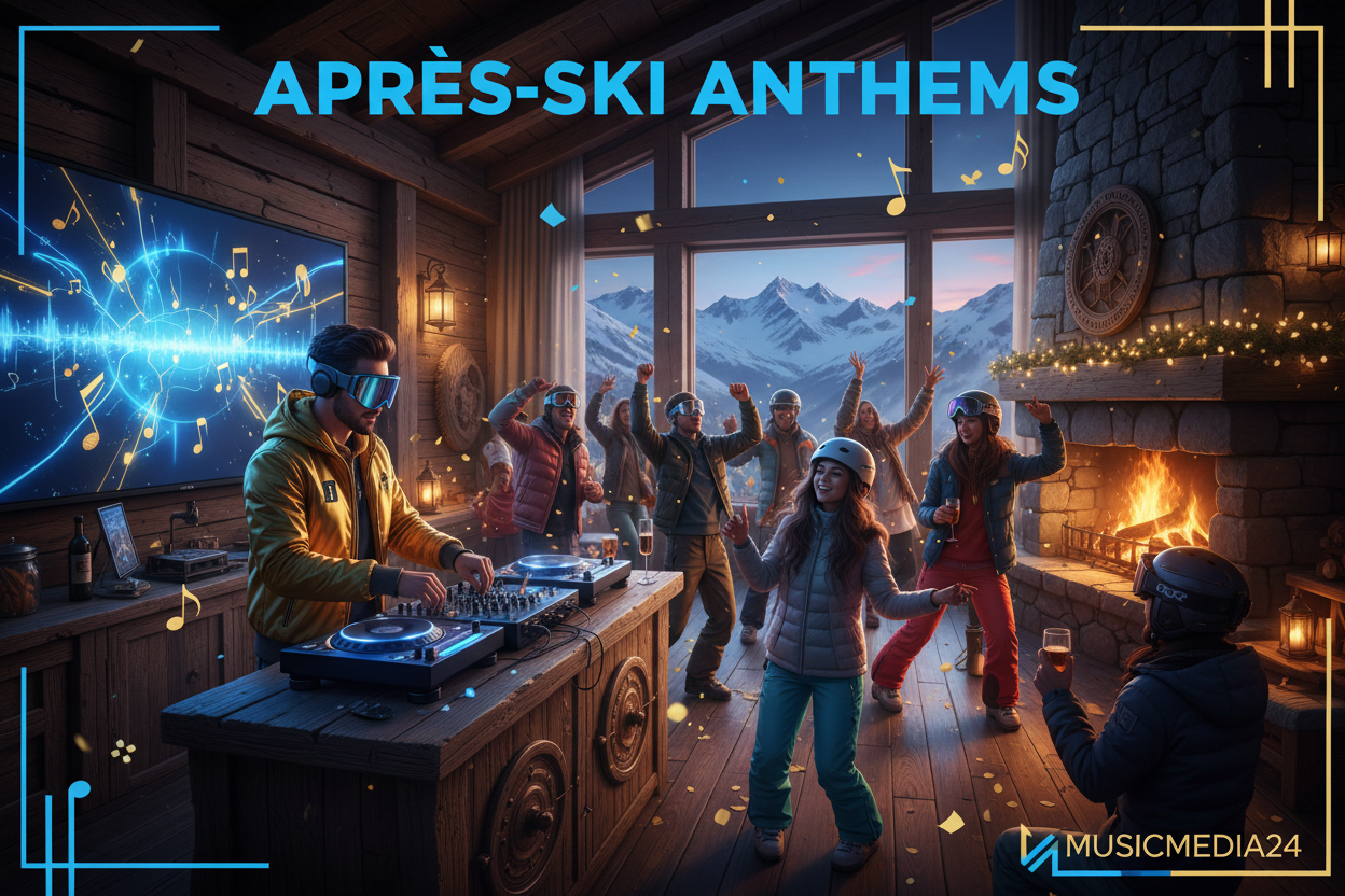Après-Ski-Party 2026 - Winterparty mit DJ Equipment, Berghütte und festlicher Stimmung - MIDI Files und Karaoke für Alleinunterhalter