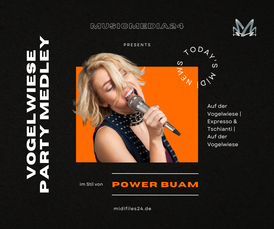 🎵🕺 Neues Midi mit Lyrics und Scores: "Vogelwiese Party Medley" im Stil von Power Buam! 🎉