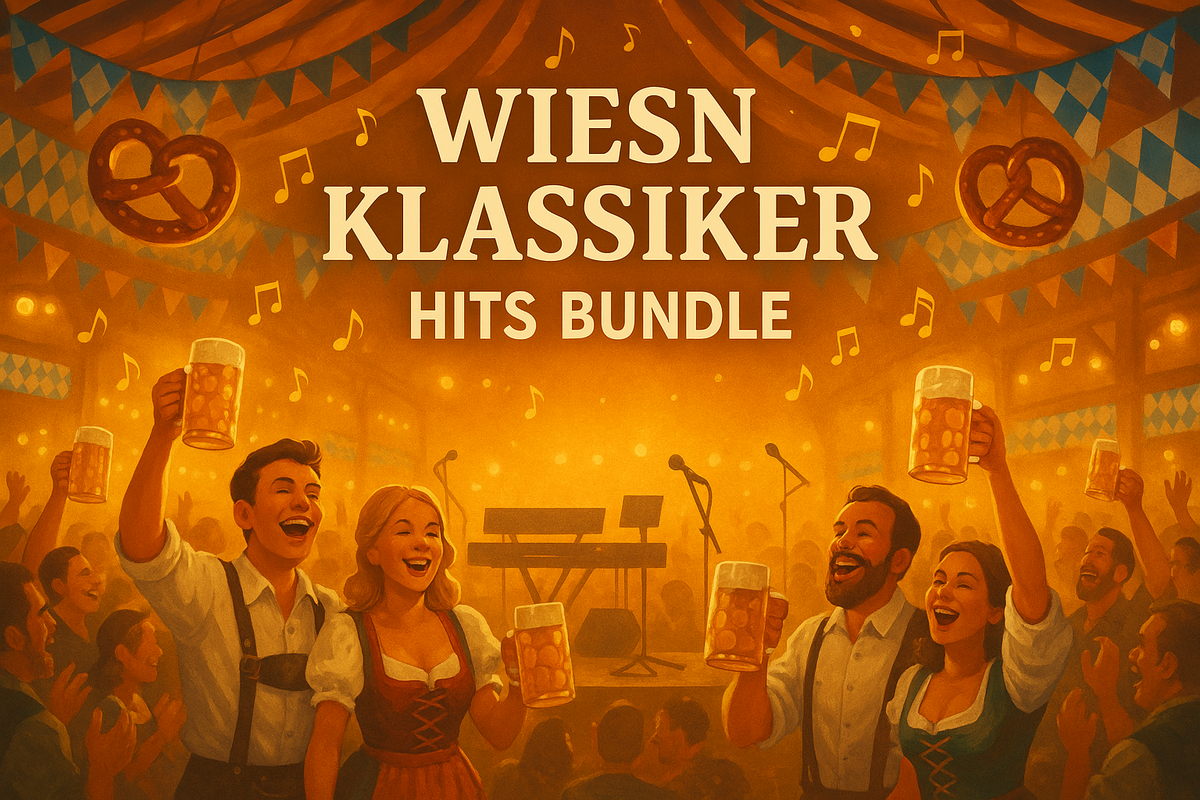 Die beliebtesten Oktoberfest Hits 2026 als professionelle Midifiles: Hulapalu, Sweet Caroline, Cordula Grün & mehr. 