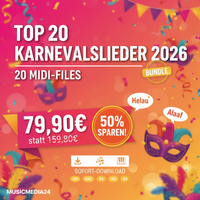 Top 20 Karnevalslieder 2026 - MIDI-Files Bundle für Alleinunterhalter & DJs